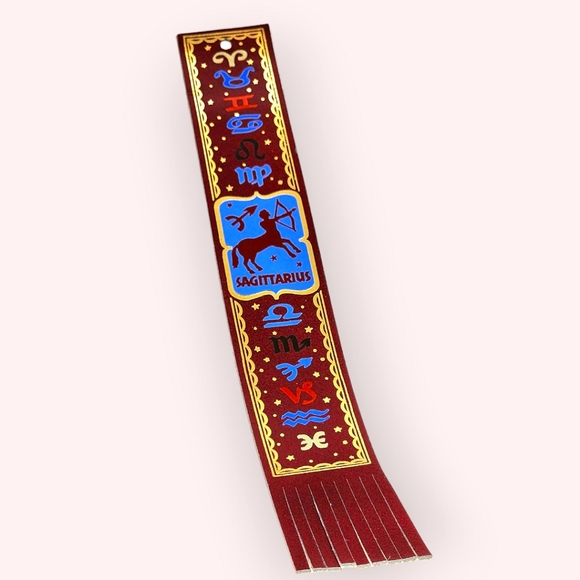 Top-Grain Leather Decorative Zodiac Bookmarks - Sagittarius Astrology Sign - Picture 1 of 9